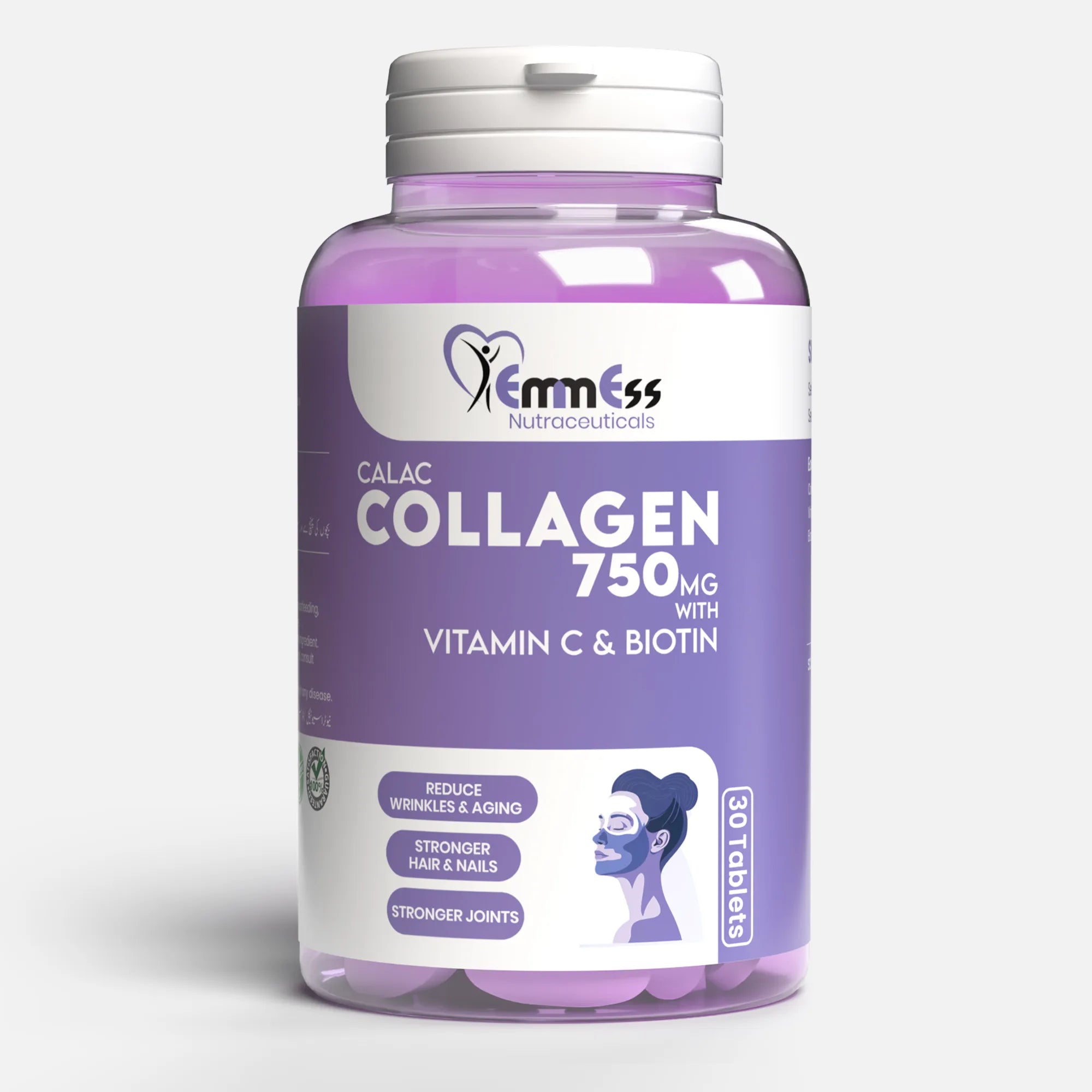 CALAC | Anti-Aging & Hair, Nails, Skin Support (Collagen 750mg) - EmmEss Nutraceuticals
